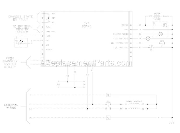 Page E Diagram and Parts List for 040234-1  Briggs and Stratton Generator